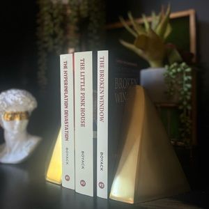 NEW 2 Threshold Studio McGee Gold Pyramid Bookends